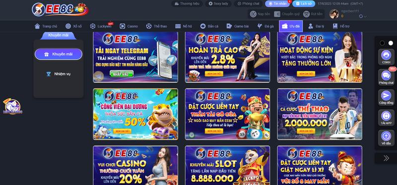 Nhiều chương trình khuyến mãi đặc sắc đang được nhà cái cung cấp