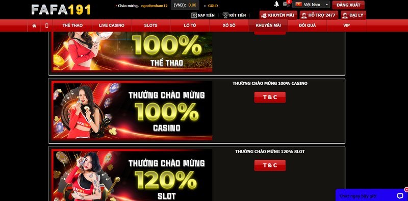 Khuyến mãi FAFA191 mang đến cho anh em rất đa dạng, phong phú 