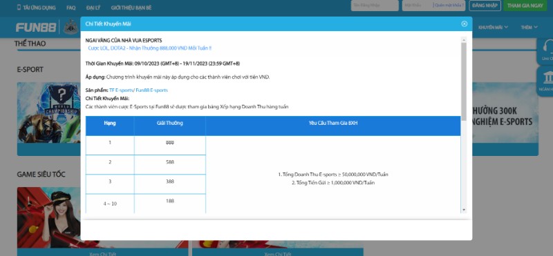 Cược LOL và Dota2 nhận tiền thưởng đặc biệt
