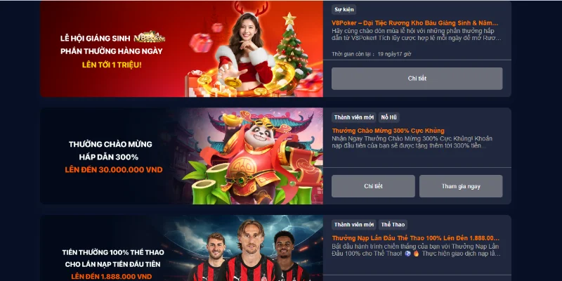 Nhà cái thường xuyên triển khai các chương trình ưu đãi