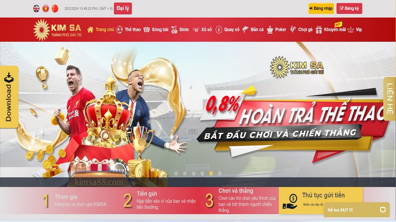 Truy cập vào trang chủ và chọn đăng ký để tạo tài khoản